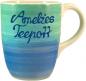 Preview: Cappuccinotasse mit Schrift (2 Zeilen) Aqua