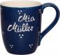 Preview: Cappuccino mit Schrift (2 Zeilen) blau 3 Punkt