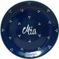Preview: Dessertteller 19 mit Schrift (1 Zeile) blau 3 Punkt