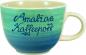 Preview: Jumbotasse mit Schrift (2 Zeilen) Aqua