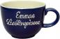 Preview: Jumbotasse mit Schrift (2 Zeilen) glänzend blau