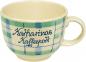 Preview: Jumbotasse mit Schrift (2 Zeilen) karo grün-blau