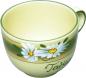 Preview: Jumbotasse mit Schrift (1 Zeile) Dekor Margueritenblume