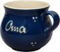 Preview: Mollytasse mit Schrift (1 Zeile) blau 3 Punkt