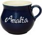 Preview: Mollytasse mit Schrift (1 Zeile) glänzend blau