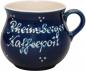 Preview: Mollytasse mit Schrift (2 Zeilen) blau 3 Punkt