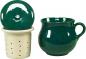 Preview: Mollytasse mit Sieb und Deckel grün Sprenkel