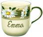 Preview: Namensbecher mit Schrift (1 Zeile) Dekor Margueritenblume