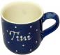 Preview: Coffee mug with font (1 line) blue 1 point