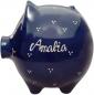 Preview: Sparschwein groß mit Schrift (1 Zeile) blau 1 Punkt - Kopie
