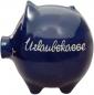 Preview: Sparschwein groß mit Schrift (3 Zeilen) glänzend blau