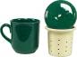 Preview: Teebecher mit Sieb und Deckel grün Sprenkel