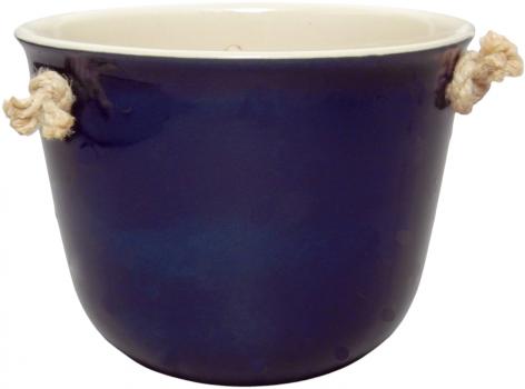 Blumenampel glänzend blau