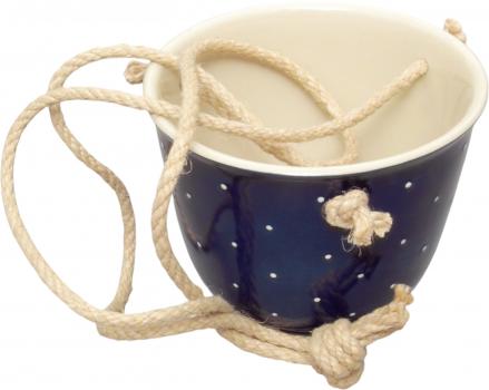 Blumenampel blau 3 Punkt