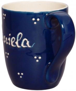 Cappuccino mit Schrift (2 Zeilen) blau 3 Punkt