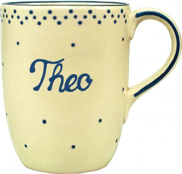 Cappuccino mit Schrift (1 Zeile) matt hell 1 Punkt