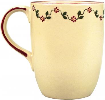 Cappuccino mit Schrift (2 Zeilen) Vergissmeinnicht bordeaux