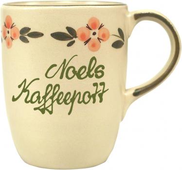 Cappuccino mit Schrift (2 Zeilen) Wilde Rose