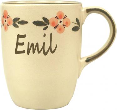 Cappuccino mit Schrift Wilde Rose