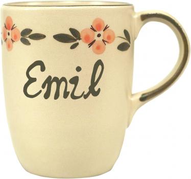 Cappuccino mit Schrift Wilde Rose