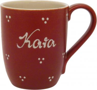 Cappuccinotasse Fliegenpilz mit Schrift (2 Zeilen)