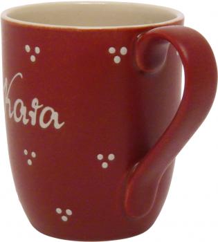 Cappuccinotasse Fliegenpilz mit Schrift (2 Zeilen)