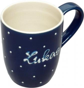 Cappuccino with font (2 Zeilen) Blue 1 point