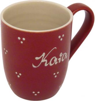 Cappuccinotasse Fliegenpilz mit Schrift (2 Zeilen)