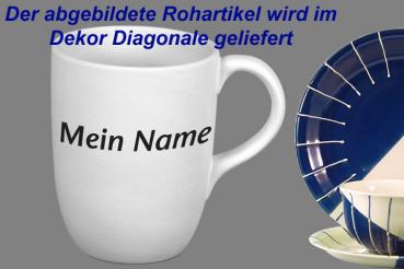 Cappuccino mit Schrift (2 Zeilen) Diagonale