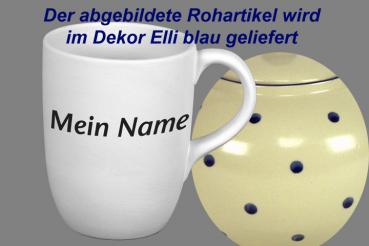 Cappuccino mit Schrift (2 Zeilen) Elli blau