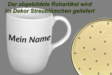 Cappuccino mit Schrift (2 Zeilen) Streublume