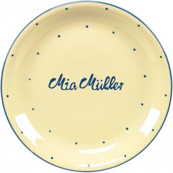 Dessertteller 19 mit Schrift (1 Zeile) hell 1 Punkt