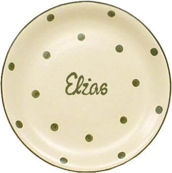 Dessertteller 19 mit Schrift (1 Zeile) Elli grün