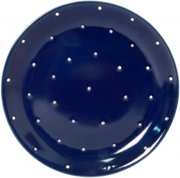 Dessertteller 19 mit Schrift (1 Zeile) blau 3 Punkt