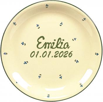 Dessertteller 19 mit Schrift (2 Zeilen)