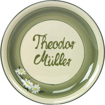 Dessertteller 19 mit Schrift (2 Zeilen) Dekor Margueritenblume