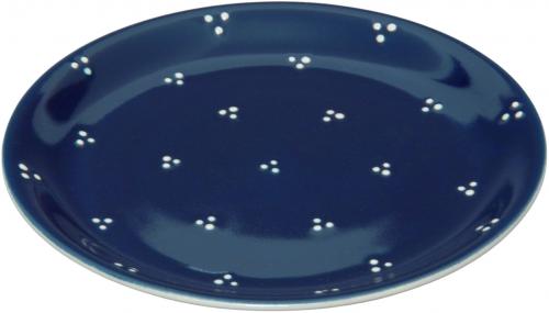 Dessertteller 19 mit Schrift (2 Zeilen) blau 3 Punkt