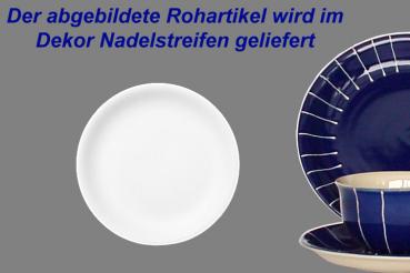 Dessertteller 19 mit Schrift (1 Zeile) Nadelstreifen blau