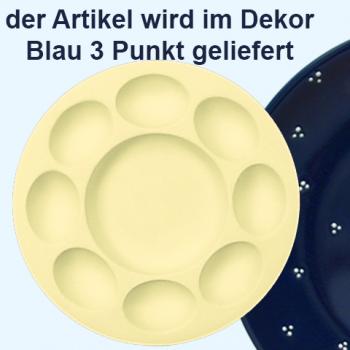 Eierteller blau 3 Punkt