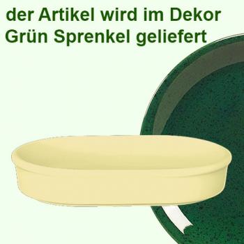 Fischbüchse oval grün Sprenkel