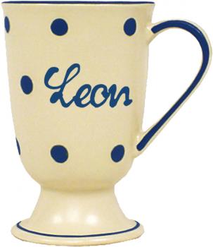 Fußtasse mit Schrift (1 Zeile) Elli blau