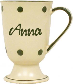 Fußtasse mit Schrift