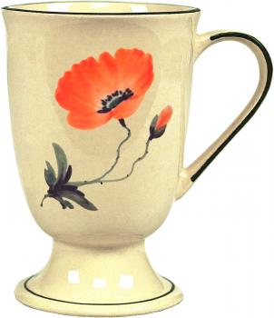 Fußtasse mit Schrift (1 Zeile) Mohn
