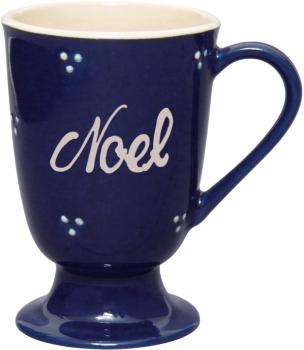 Fußtasse mit Schrift (1 Zeile) blau 3 Punkt