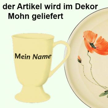 Fußtasse mit Schrift Mohn