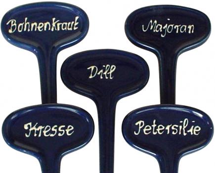 Gartenstecker glänzend blau