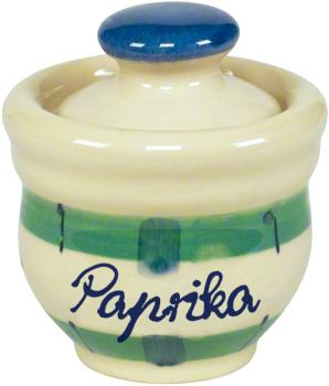 Gewürzdose mit Schrift karo grün-blau