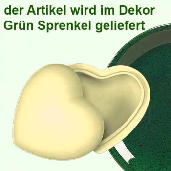 Herzdose grün Sprenkel