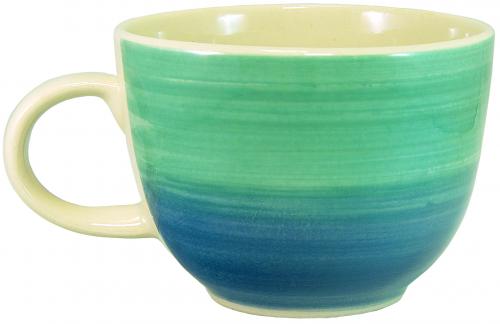 Jumbotasse mit Schrift (2 Zeilen) Aqua