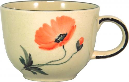 Jumbotasse mit Schrift (2 Zeilen) Mohn